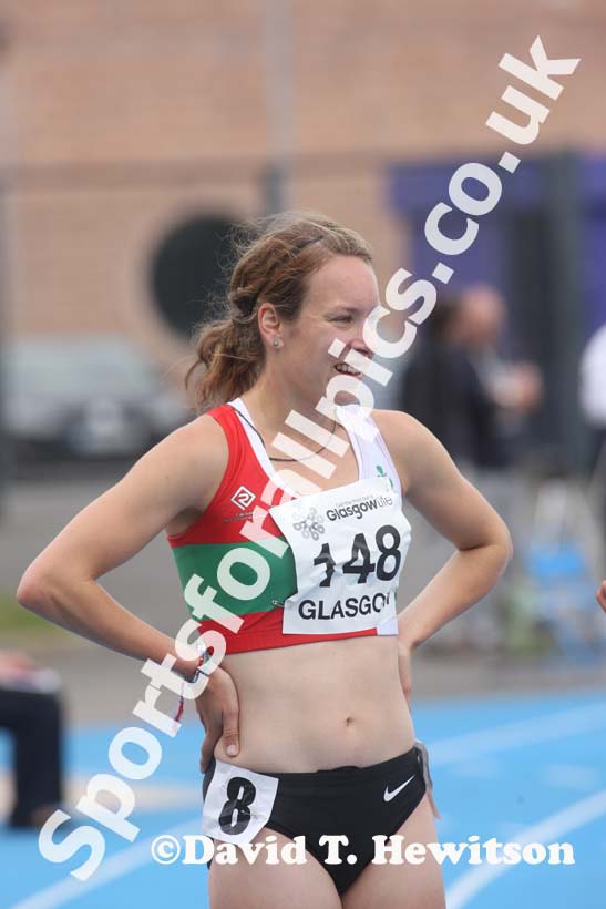 Steph Twell after winning the 1500 metres at the Scottish Championships, Scotstoun  Stadium, Glasgow.